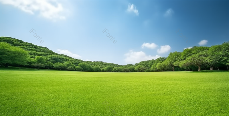 绿色春天草地树木草坪草地风景背景,高清,摄影图,摄影图片,图片大全,摄影图免费下载